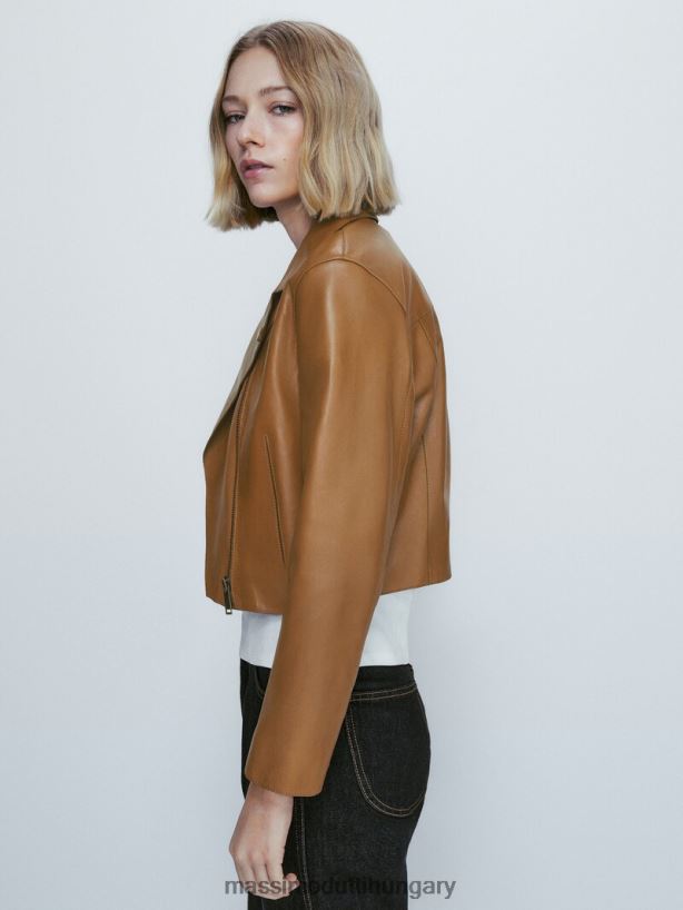 nappa bőr motoros kabát polírozott élekkel Bőr nők NXX8V8283 Massimo Dutti