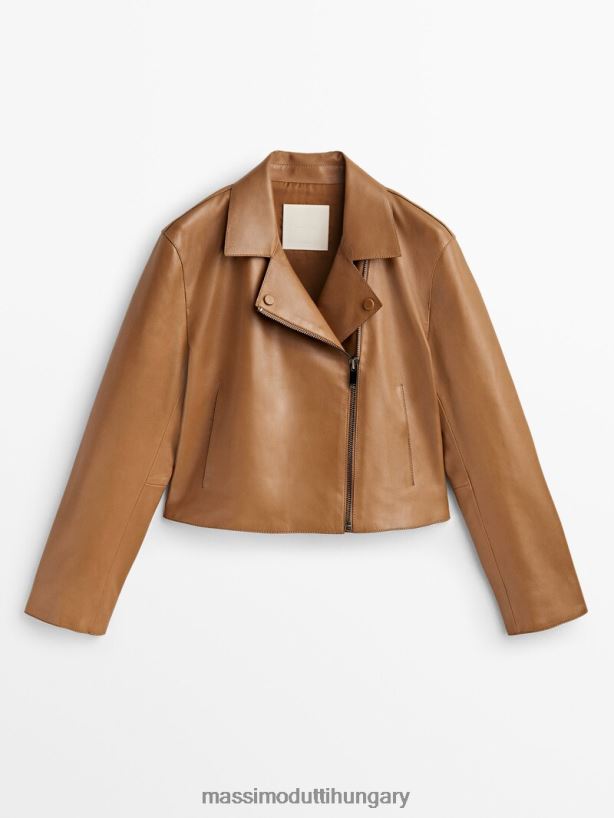 nappa bőr motoros kabát polírozott élekkel Bőr nők NXX8V8283 Massimo Dutti