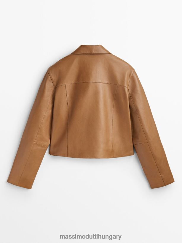 nappa bőr motoros kabát polírozott élekkel Bőr nők NXX8V8283 Massimo Dutti