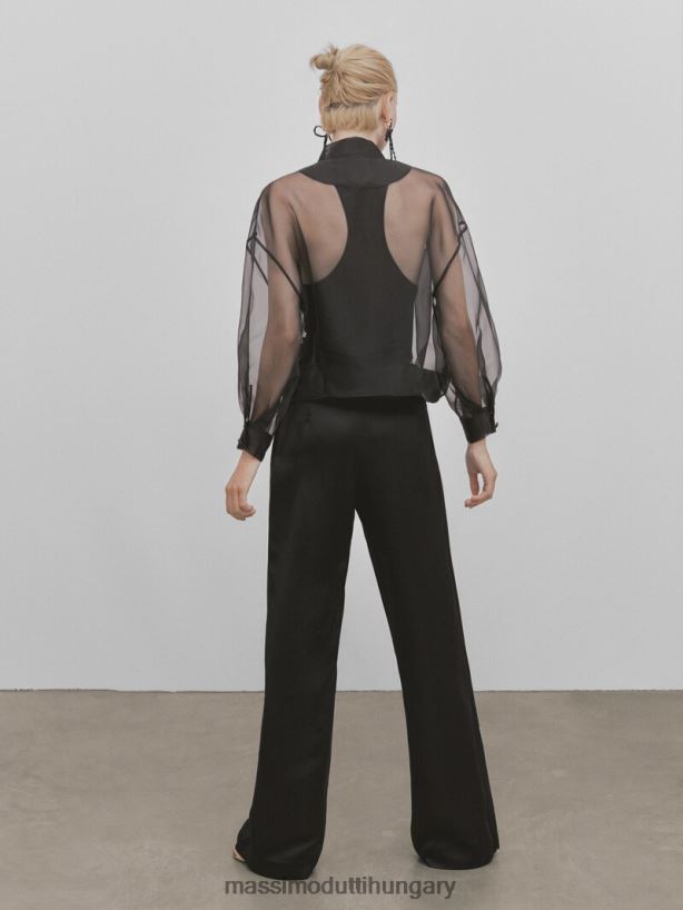 organza bomber dzseki - stúdió fekete nők NXX8V8289 Massimo Dutti