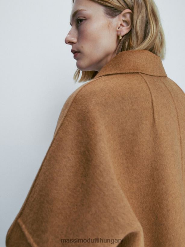 rövid köpenyes kabát övvel teve nők NXX8V8296 Massimo Dutti