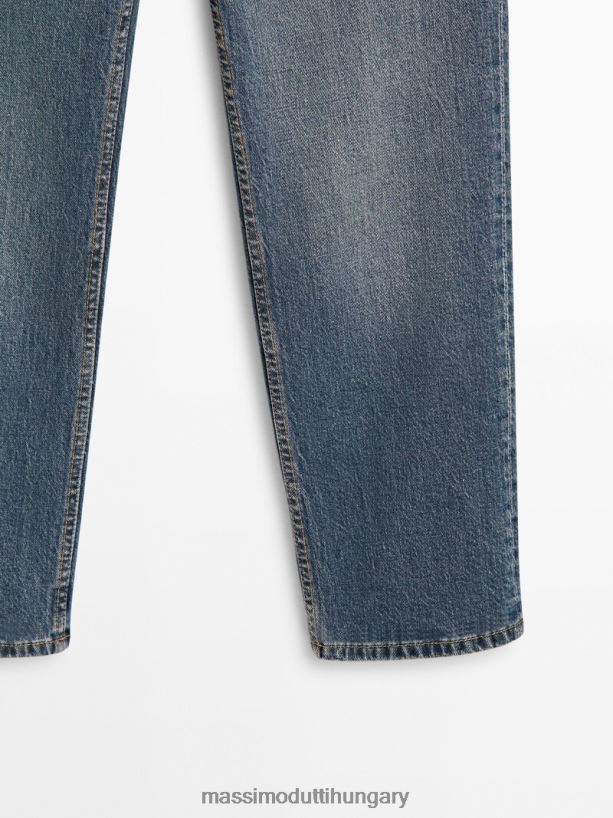 derékközépig érő karcsúsított fazonú farmer világoskék nők NXX8V8356 Massimo Dutti