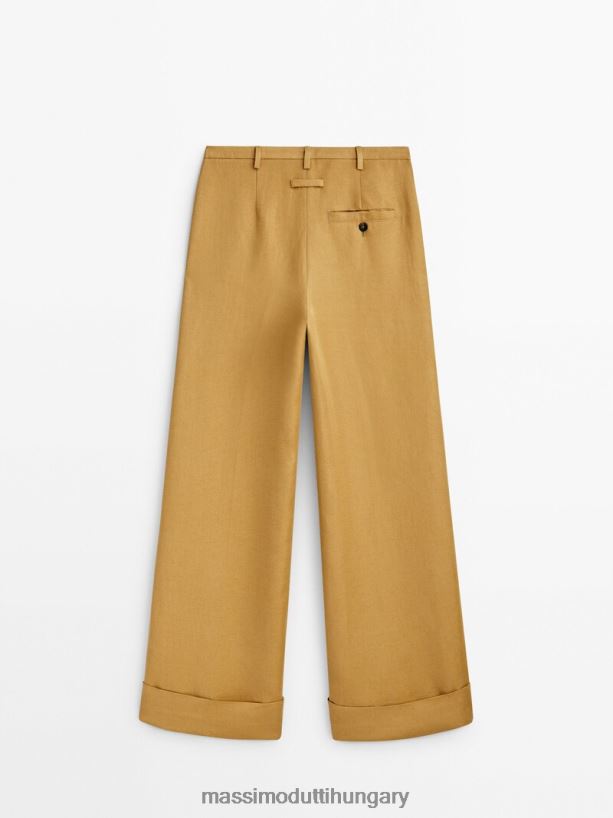 felhajtható szegélyű öltönynadrág mosott nők NXX8V8324 Massimo Dutti