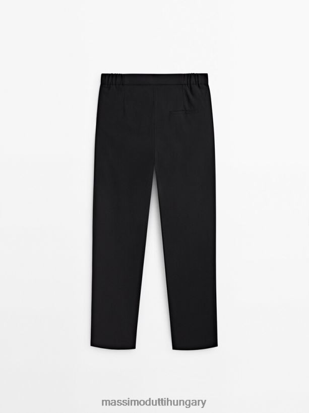 hűvös gyapjúkeverék öltönynadrág fekete nők NXX8V8397 Massimo Dutti