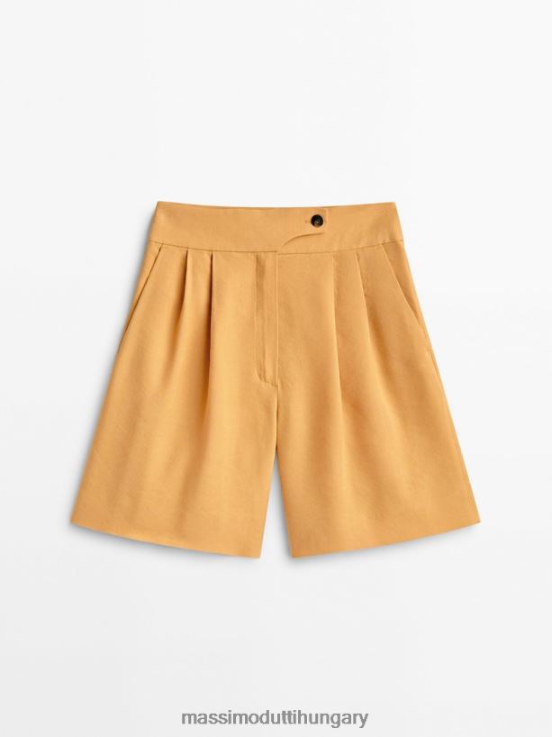 hosszú bermuda nadrág darts mustársárga nők NXX8V8333 Massimo Dutti