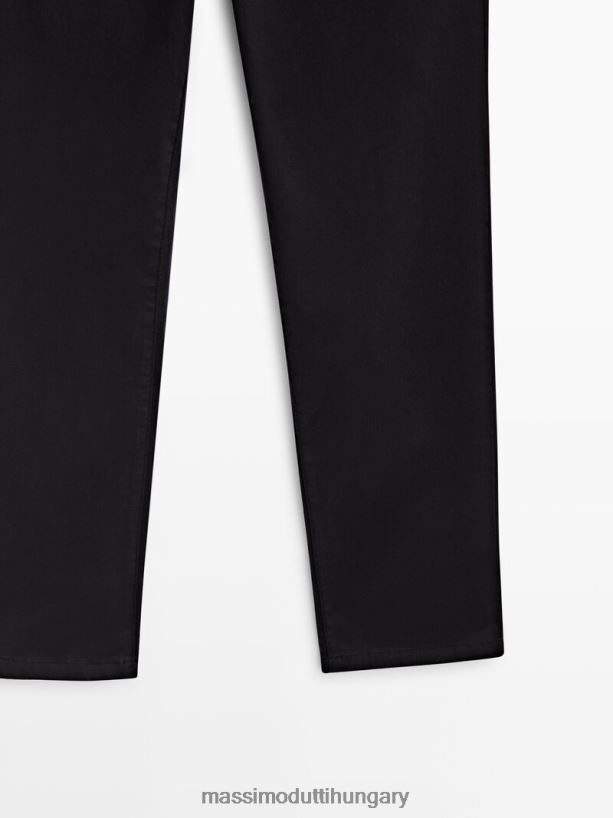 karcsúsított derékközépig szabott nadrág fekete nők NXX8V8353 Massimo Dutti