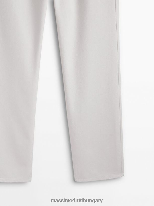 laza, egyenes szabású farmer krém nők NXX8V8320 Massimo Dutti