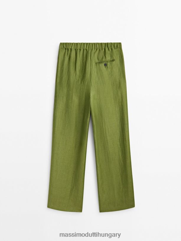 lenkeverékes darts nadrág zöld nők NXX8V8306 Massimo Dutti