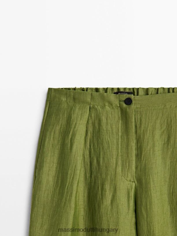 lenkeverékes darts nadrág zöld nők NXX8V8306 Massimo Dutti