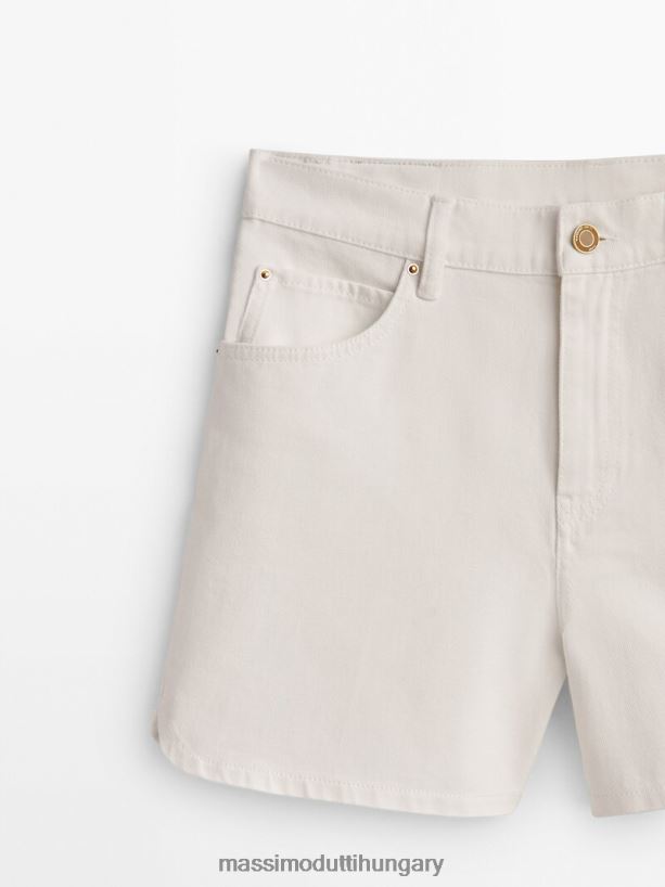 magas derekú farmer rövidnadrág krém nők NXX8V8361 Massimo Dutti