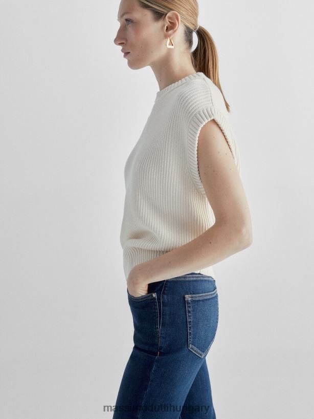 magas derekú vékony, lobogó farmernadrág közepes kék nők NXX8V8358 Massimo Dutti