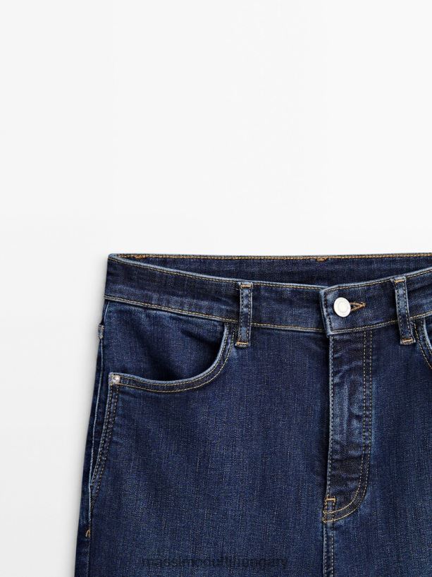 magas derekú vékony, lobogó farmernadrág közepes kék nők NXX8V8358 Massimo Dutti