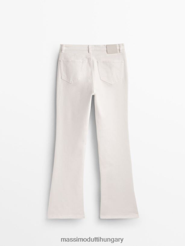 magas derekú vékony, lobogó farmernadrág krém nők NXX8V8359 Massimo Dutti