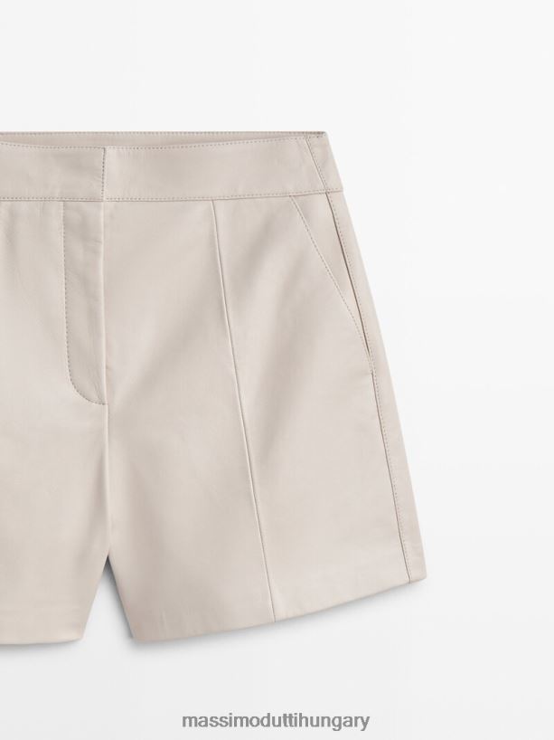 nappa bőr bermuda nadrág darts fehér nők NXX8V8303 Massimo Dutti