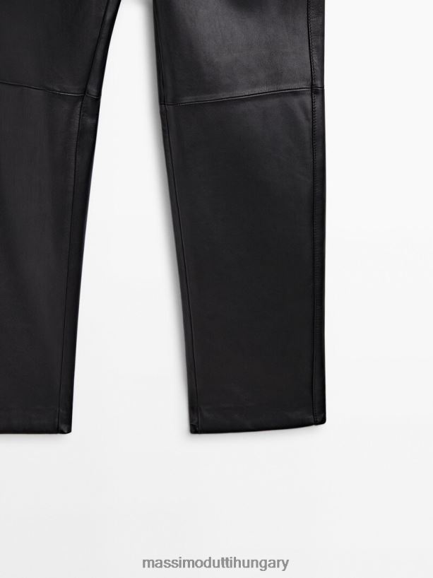 nappa bőr chino nadrág fekete nők NXX8V8299 Massimo Dutti