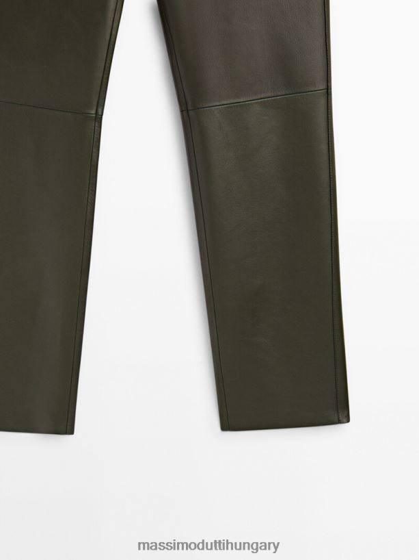 nappa bőr chino nadrág khaki nők NXX8V8298 Massimo Dutti