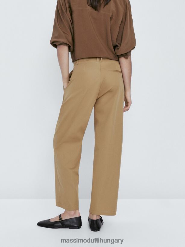 pamut keverékű darts nadrág teve nők NXX8V8347 Massimo Dutti