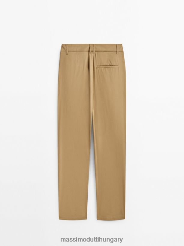 pamut keverékű darts nadrág teve nők NXX8V8347 Massimo Dutti