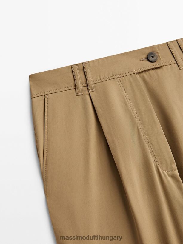 pamut keverékű darts nadrág teve nők NXX8V8347 Massimo Dutti