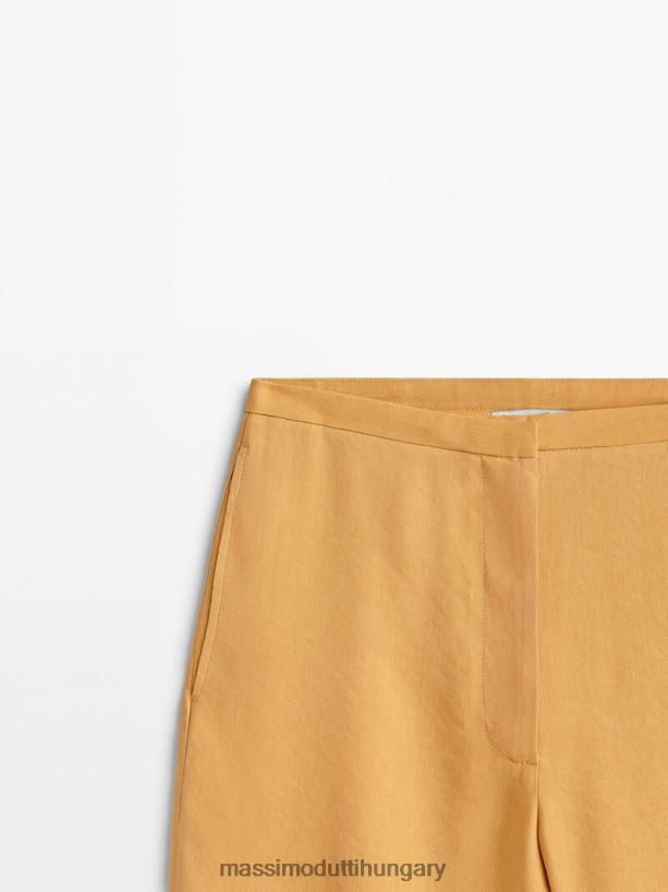 vágott öltönynadrág mustársárga nők NXX8V8332 Massimo Dutti