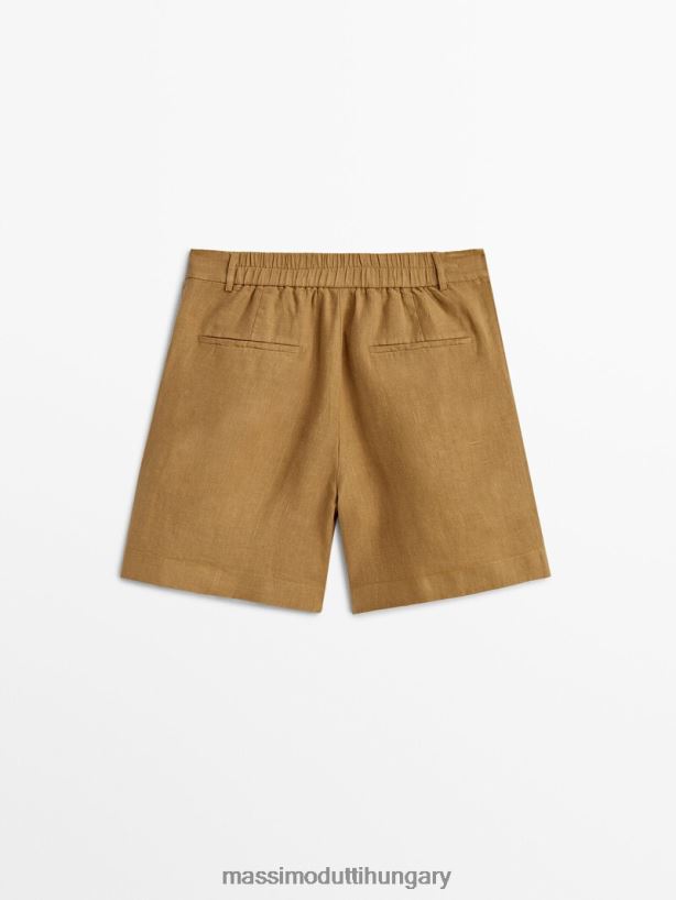 vászon bermuda nadrág darts barna nők NXX8V8345 Massimo Dutti