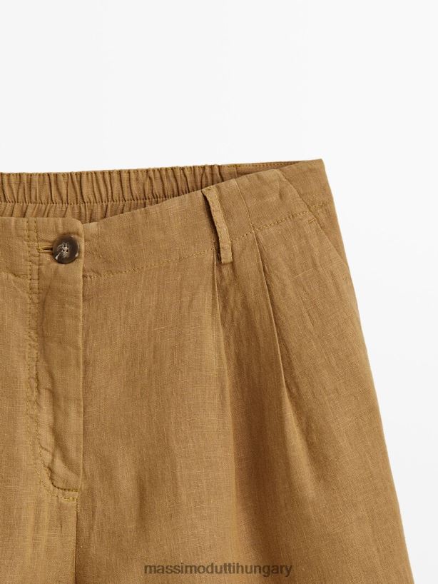 vászon bermuda nadrág darts barna nők NXX8V8345 Massimo Dutti