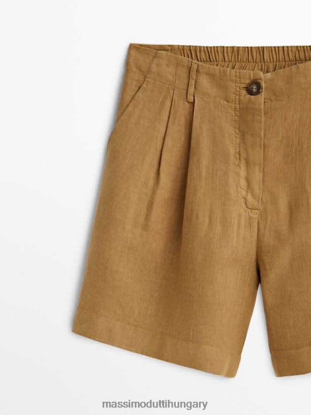 vászon bermuda nadrág darts barna nők NXX8V8345 Massimo Dutti